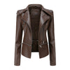 Veste en cuir biker - veste ajustée tendance pour femmes