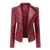 Veste en cuir biker - veste ajustée tendance pour femmes