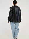 Veste en cuir bomber - blouson zippé féminin tendance