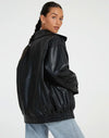 Veste en cuir bomber - blouson zippé féminin tendance