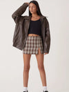 Veste en cuir bomber - blouson zippé féminin tendance