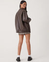 Veste en cuir bomber - blouson zippé féminin tendance