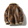 Veste en cuir bomber - manteau classique en fourrure pour femmes