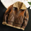 Veste en cuir bomber - manteau classique en fourrure pour femmes