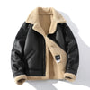 Veste en cuir bomber - manteau classique en fourrure pour femmes