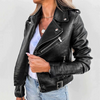 Veste en cuir motard - veste en cuir cropped élégante pour femmes