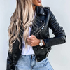 Veste en cuir motard - veste en cuir cropped élégante pour femmes