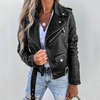 Veste en cuir motard - veste en cuir cropped élégante pour femmes