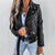 Veste en cuir motard - veste en cuir cropped élégante pour femmes