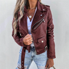 Veste en cuir motard - veste en cuir cropped élégante pour femmes
