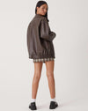 Veste en cuir oversize - outerwear tendance pour femmes