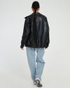 Veste en cuir oversize - outerwear tendance pour femmes
