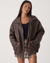 Veste en cuir oversize - outerwear tendance pour femmes