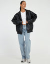 Veste en cuir oversize - outerwear tendance pour femmes