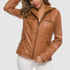 Veste en cuir pour femmes - design à capuche tendance avec doublure chaude