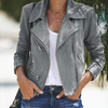 Veste en cuir style biker - blouson zippé tendance pour femmes