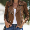 Veste en cuir style biker - blouson zippé tendance pour femmes