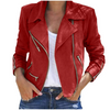 Veste en cuir style biker - blouson zippé tendance pour femmes