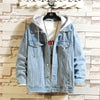 Veste en denim avec capuche amovible - vêtement chic pour femmes
