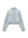 Veste en denim courte - élégante veste en jean bleu clair pour femmes