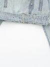 Veste en denim courte - élégante veste en jean bleu clair pour femmes