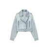 Veste en denim courte - élégante veste en jean bleu clair pour femmes