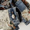 Veste en denim florale - veste vintage stylée pour femmes