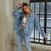 Veste en denim - spijkerjasje vintage casual pour femme en bleu clair