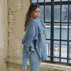 Veste en denim - spijkerjasje vintage casual pour femme en bleu clair
