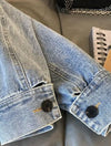 Veste en denim - veste biker cropped bleue tendance pour femmes