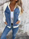 Veste en denim - veste zipée tendance pour femmes au design original