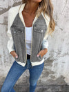 Veste en denim - veste zipée tendance pour femmes au design original