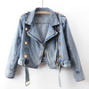 Veste en jean - chic blouson biker court pour femmes