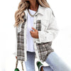 Veste en jean femme - veste oversize avec détail à carreaux tendance