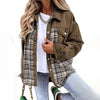 Veste en jean femme - veste oversize avec détail à carreaux tendance