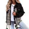 Veste en jean femme - veste oversize avec détail à carreaux tendance