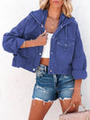 Veste en jean - veste courte chic pour femmes avec capuche