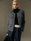 Veste en laine gris femme - manteau tricoté sophistiqué pour toutes les occasions