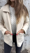 Veste zippée femme - manteau en polaire rouge chaleureux