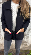 Veste zippée femme - manteau en polaire rouge chaleureux