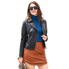 Veste en cuir biker - outerwear chic pour femmes
