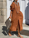 Robe chemise en lin pour femmes - coupe décontractée à manches longues pour des journées d'été casual