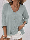 Chemise en lin pour femme - style décontracté d'été, design respirant à boutons pour un look quotidien