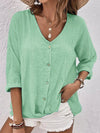 Chemise en lin pour femme - style décontracté d'été, design respirant à boutons pour un look quotidien